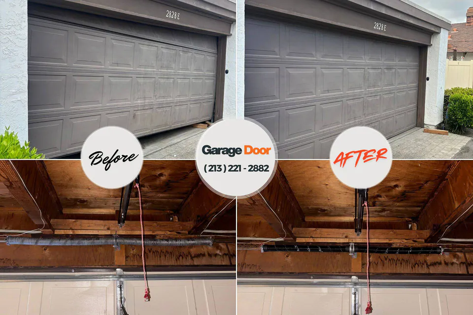 Before and after: garage door repair South Dennis, MA